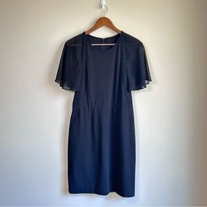 Ivanka Trump Black Office Dress Large Flutter Sleeve